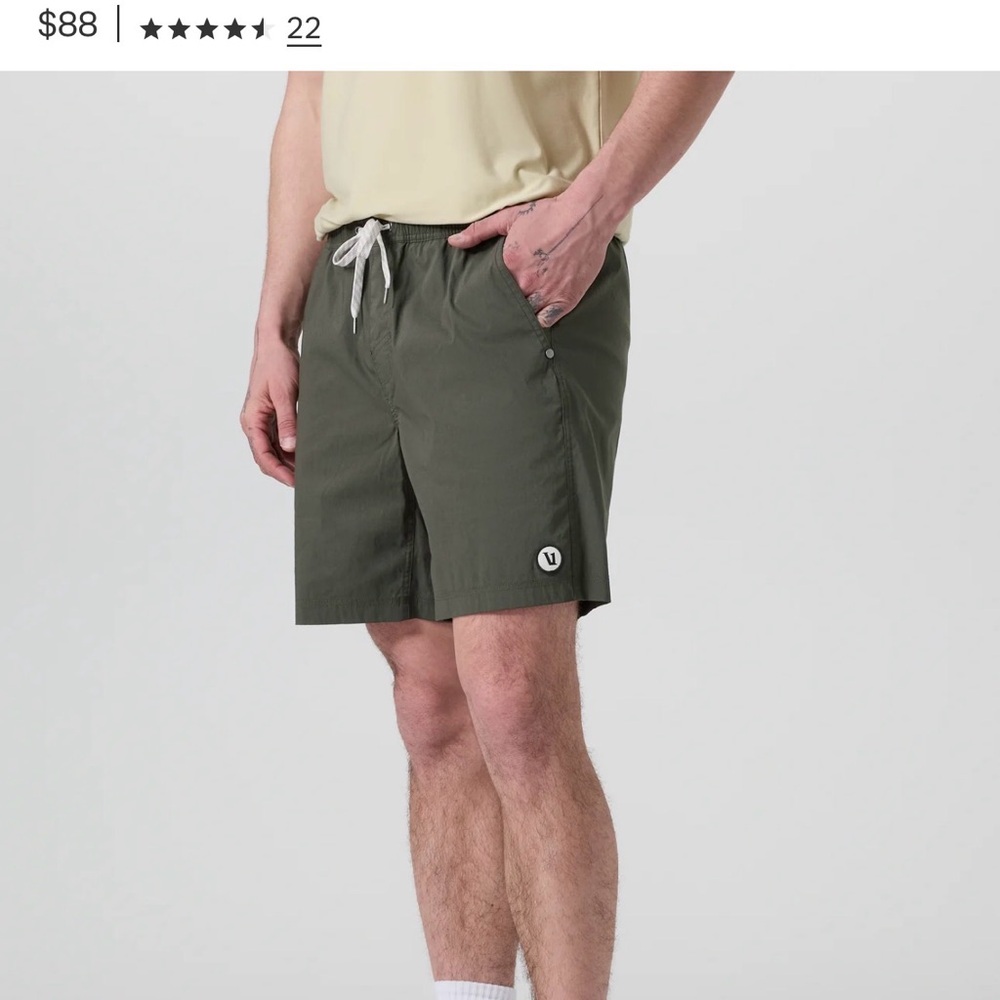 Vuori Men's Athletic Shorts in Olive Green